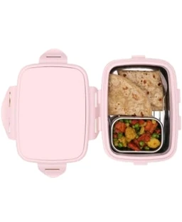 Jaypee Wavesteel Senior Lunch Box Insulated Inner Steel Textured For Office & School 550 Ml