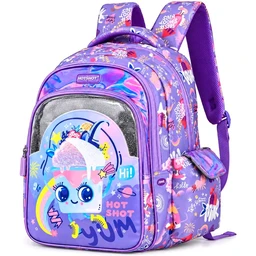 Hotshot Cool Skake 1818 School Bagpack For Girls 18 Inch 32 Ltr Water Resistant Fabric Ice Cream Character
