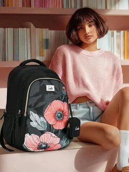 Genie Aurela Bagpack For Girls School College & Office 19 Inch 36L Bag Dark Green