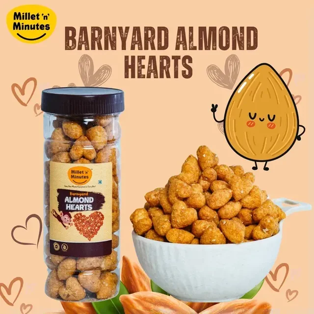 Barnyard Millet Almond Hearts/குதிரைவாலி பாதாம் ஹார்ட்ஸ்