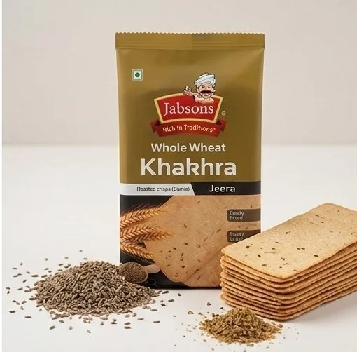 Whole Wheat Khakhra Roasted Crisps(Cumin Seeds) Jeera 35gms