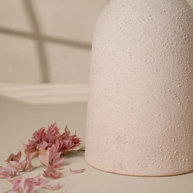 Artisan Textured Capsule Vase in Cream