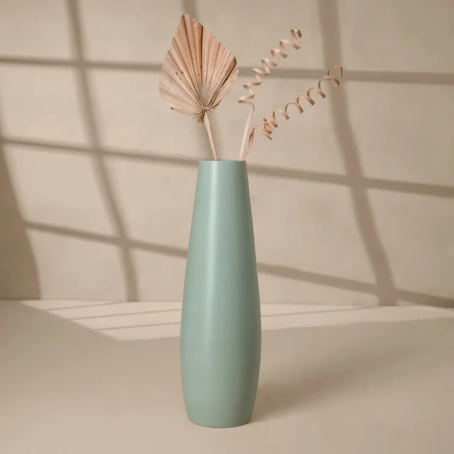 Tall Tapered Ceramic Vase in Sage Green
