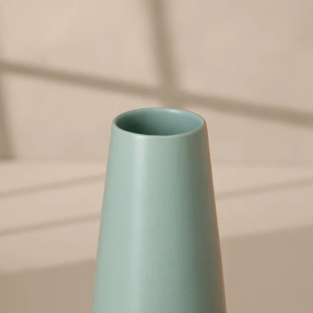 Tall Tapered Ceramic Vase in Sage Green