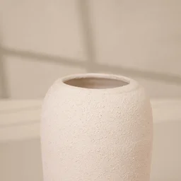 Artisan Textured Ceramic Vase in Cream