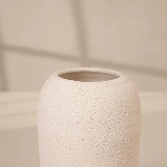 Artisan Textured Ceramic Vase in Cream