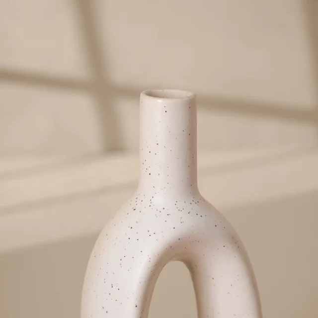Modern Sculptural Loop Vase in Cream