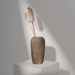 Modern Artisan Cylindrical Vase in Warm Greige