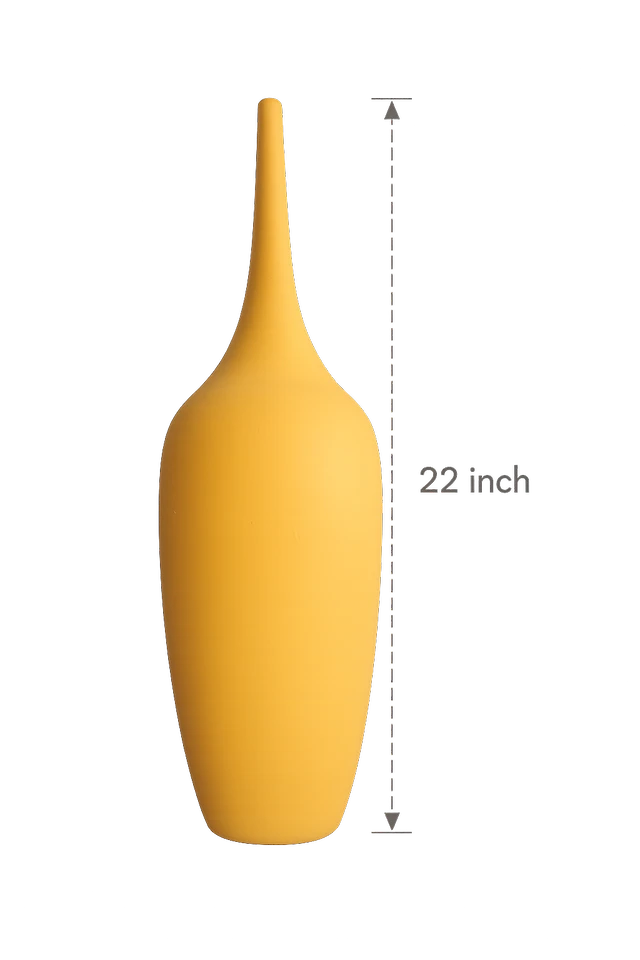 Tall Modern Teardrop Vase in Yellow