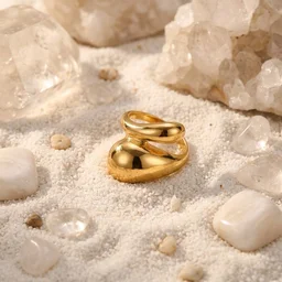 Geometric Electroplated Rings For Women In 304
Stainless Steel With 18K Real Gold Pvd Coating And
Zircon Inlay