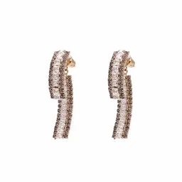 Double Row Pavé Crystal Drop Earrings