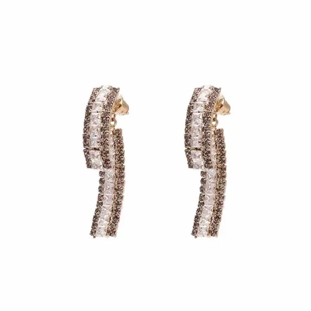 Double Row Pavé Crystal Drop Earrings