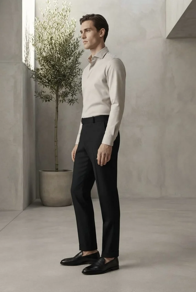 Y-Fox Black Formal Pant for Men | Ankle Length Formal Trouser | Office Wear Business Casual Pant