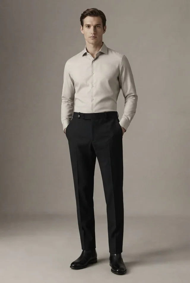 Y-Fox Black Formal Pant for Men | Ankle Length Formal Trouser | Office Wear Business Casual Pant