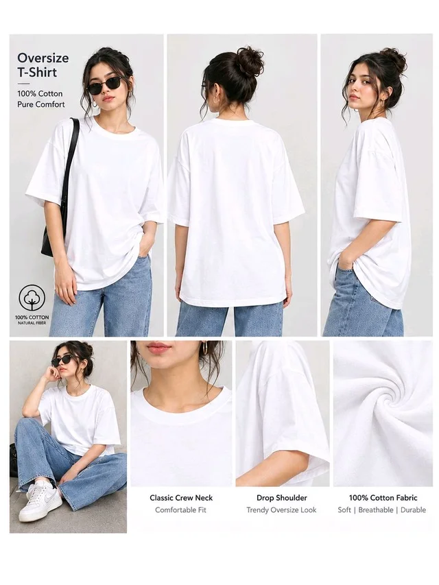 100percent Soft Cotton Oversize Tshirts - s, Black