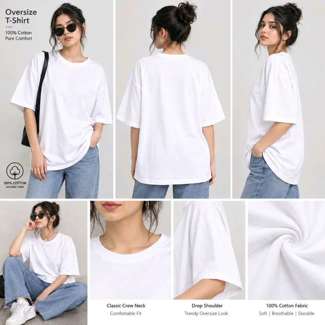100percent Soft Cotton Oversize Tshirts - m, Black