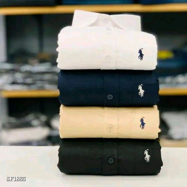 Cotton Plain Shirts Combo Of 4pcs - M-38