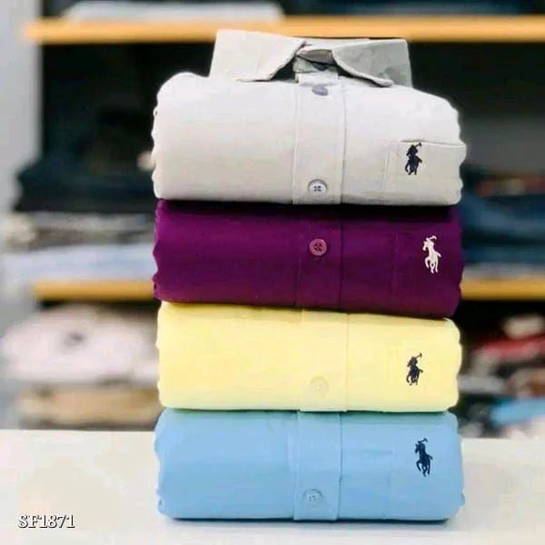 Cotton Plain Shirts Combo Of 4pcs - M-38