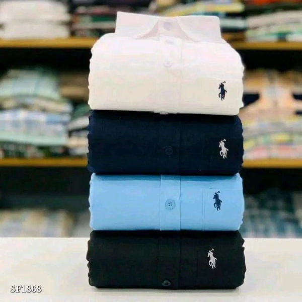 Cotton Plain Shirt Combo Of 4pcs - M-38