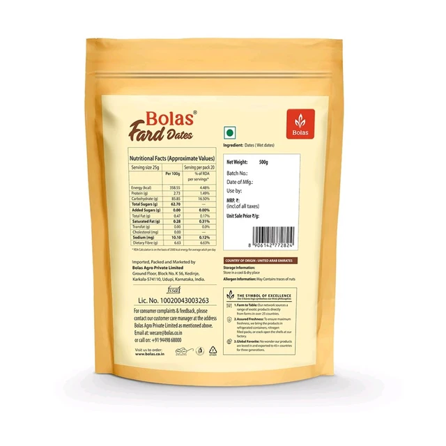 Bolas Farad Dates 500g
