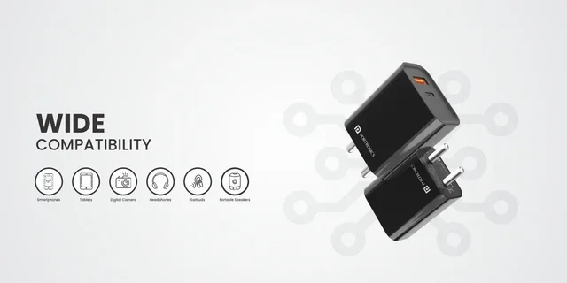 Portronics Adapto 45 20w fast charger with Dual Port