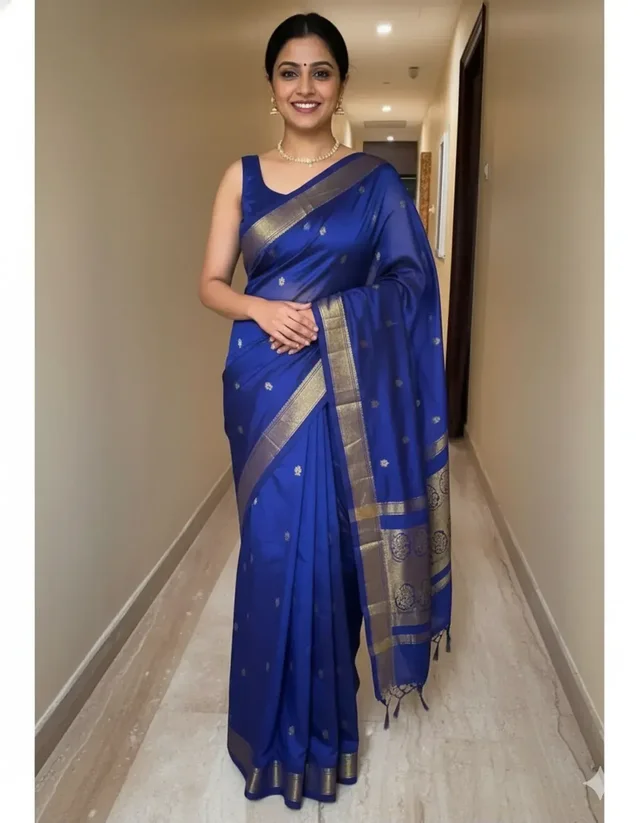 Blue Kalyani Cotton Lightweight Saree For Women
