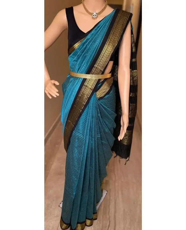 Premium checked Kalyani Cotton silk Saree For Women