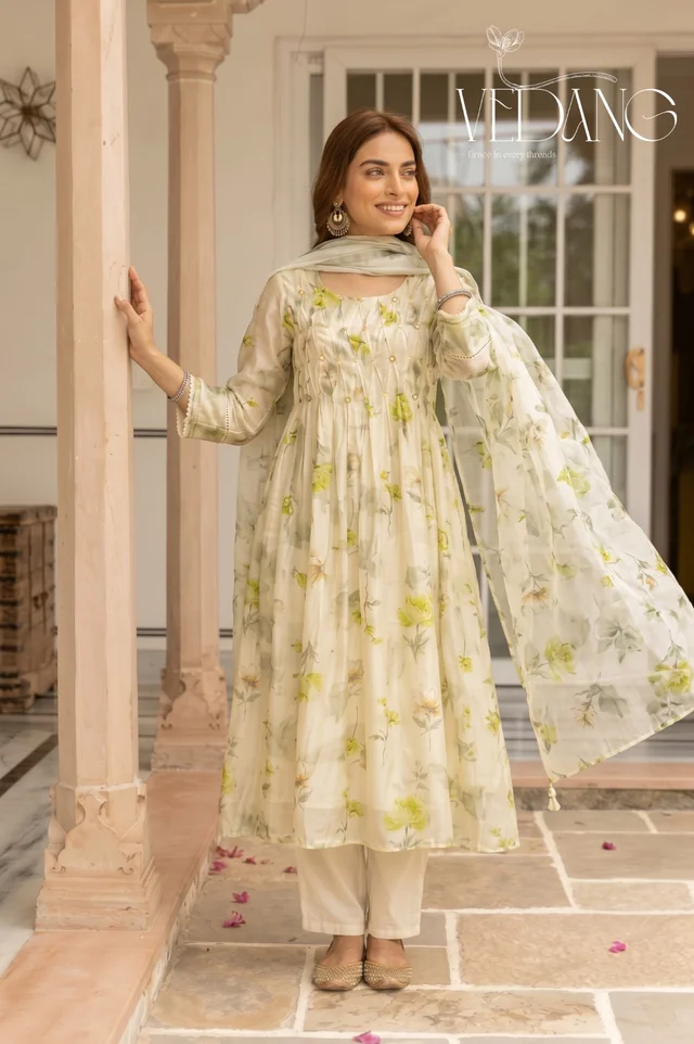 Aradhana Flared Kurta Set with Dupatta