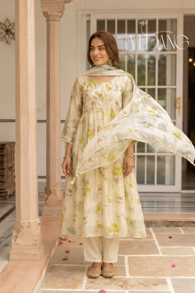 Aradhana Flared Kurta Set with Dupatta