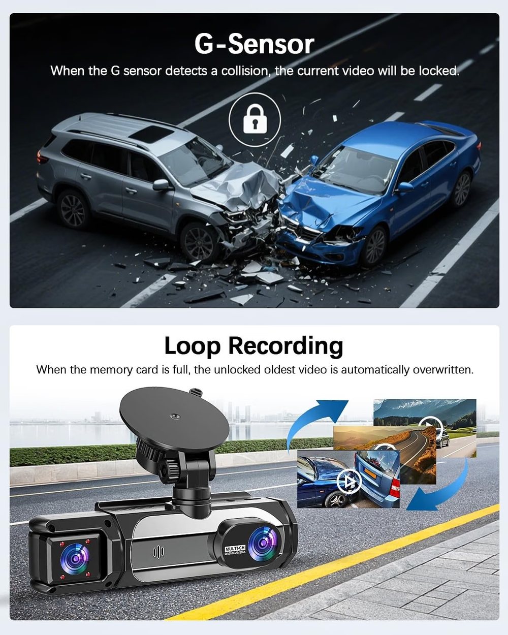 G-sensor lock and loop recording