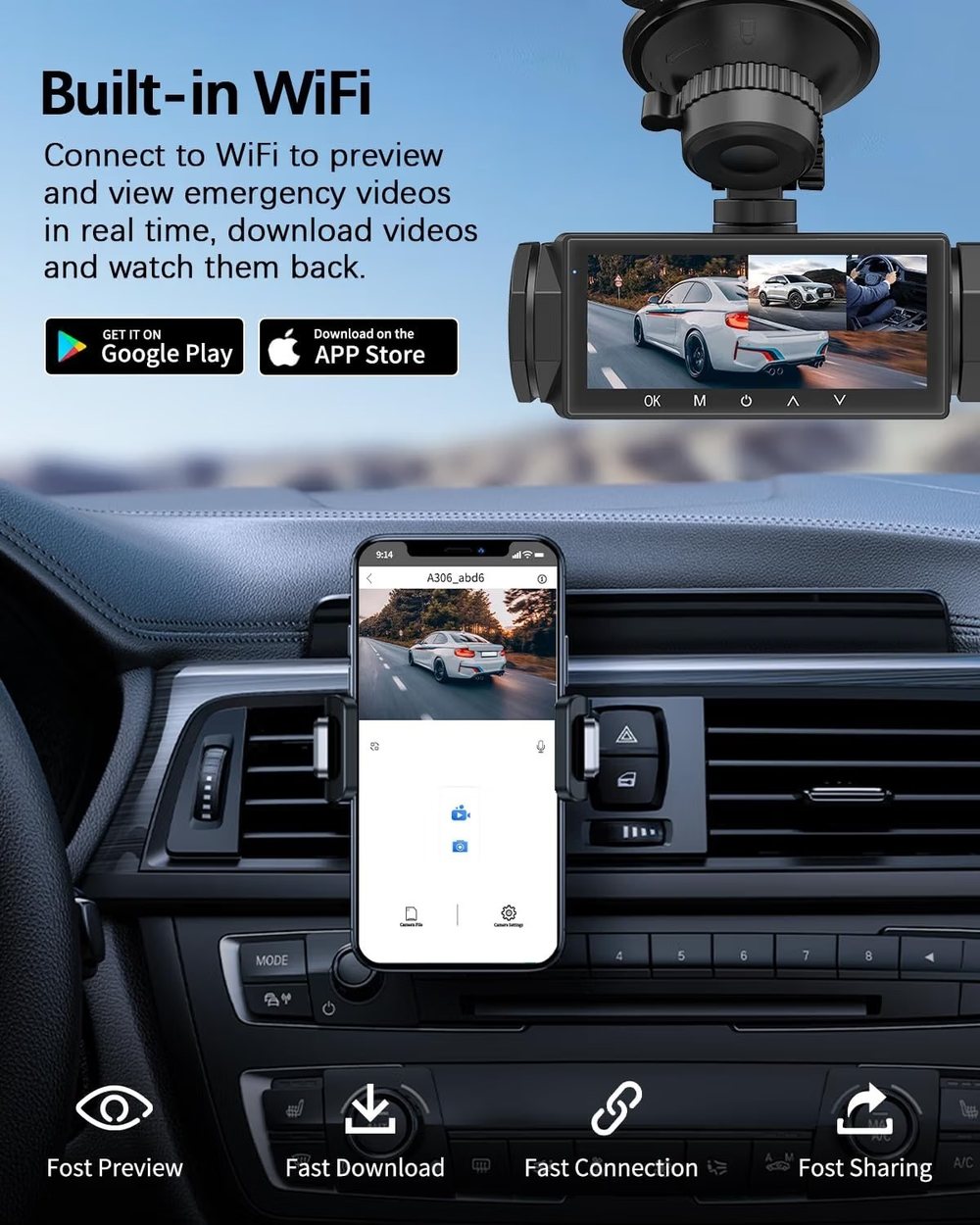 Built-in Wi-Fi preview and download