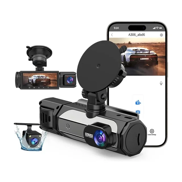 S-3 ULTRA 3-Lens Dash Cam — 1080p Full HD with Wi-Fi App Control