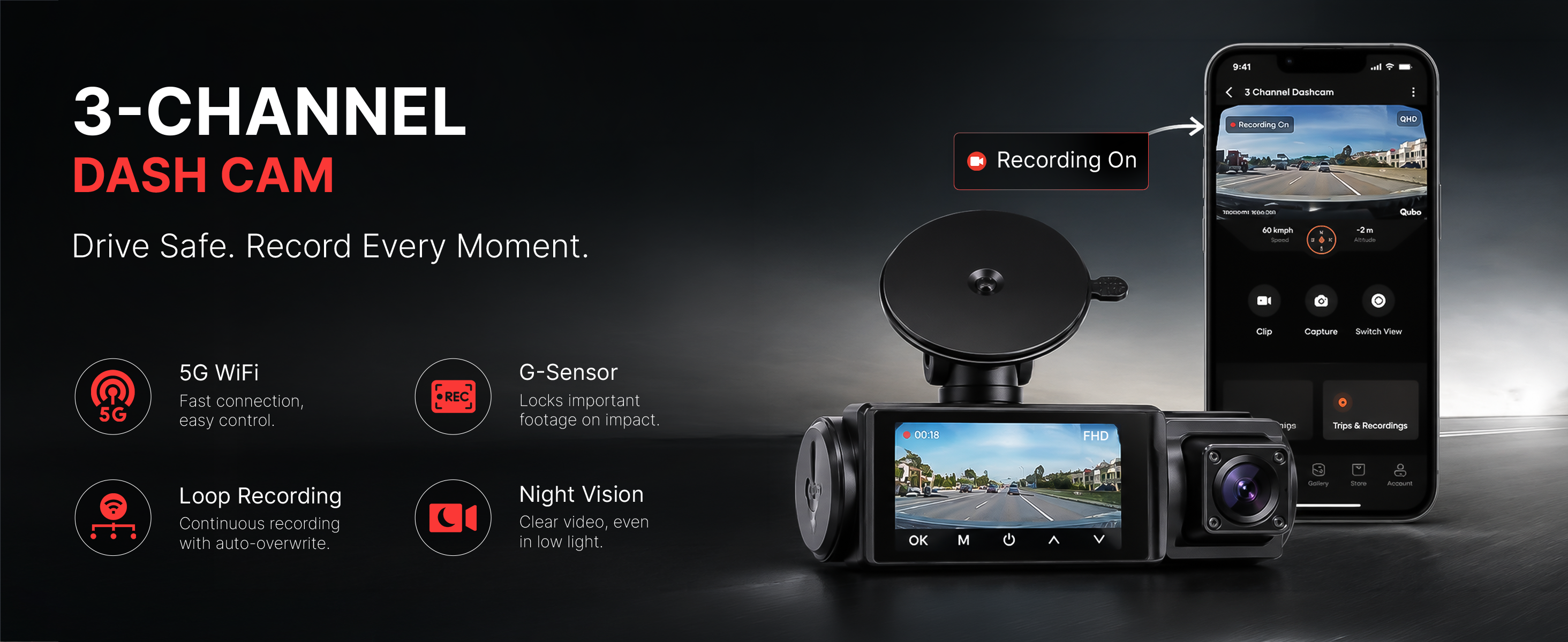 S-4 Ultra 3-channel dash cam