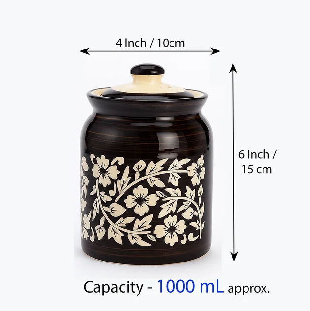 Ceramic Jars & Kitchen Storage Containers | Decorative Pickle, Spice, Salt & Food Storage Jars for Kitchen Countertop & Pantry