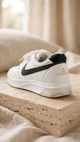Green Men White Black Casual Sneakers | Stylish Lace-Up Sports Shoes - 7