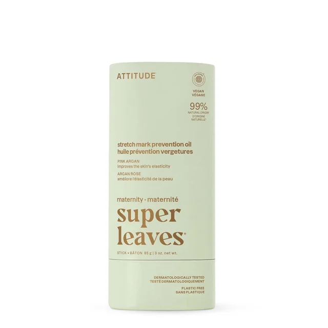 Attitude Plastic- Pregnancy Stretch Mark Prevention Oil Ewg Verified Dermatologically Tested Plant And Mineral-Based Vegan Maternity Products Pink Argan 3 Ounces