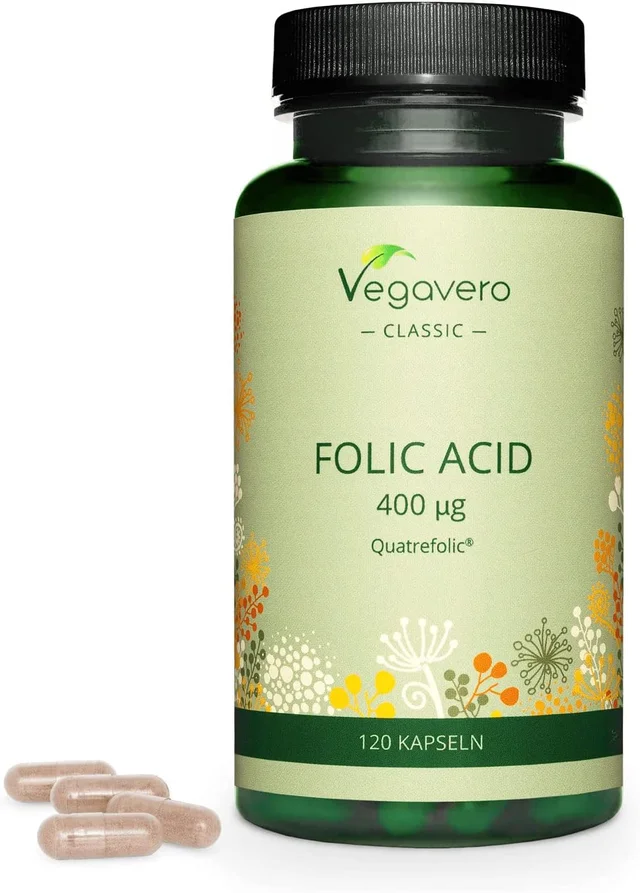 Methyl Folate VegaveroÂ® 400mcg | Natural Folic Acid Tablet Alternative | NO Additives | Vitamin B9 QuatrefolicÂ® (5-MTHF) Pregnancy, Preconception, Maternal Tissue Growth, 120 Vegan Capsules