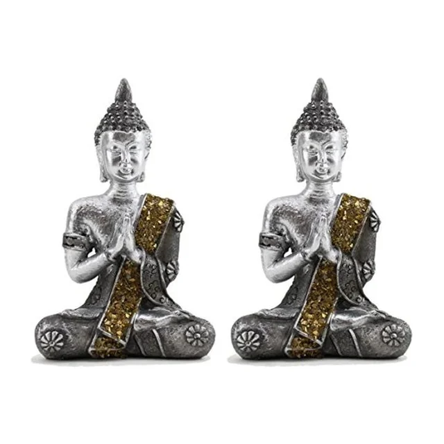 Silver Feng Shui Buddha Idols (Set of 2)