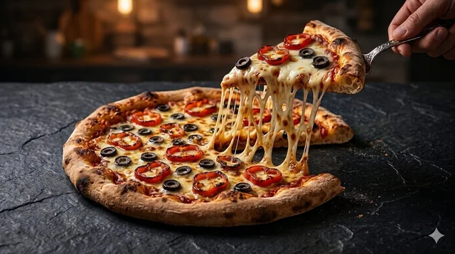 Red Paprika & Olive Pizza