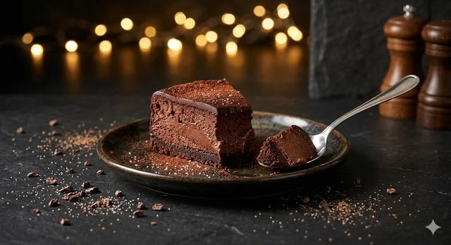 Dark Velvet Chocolate Baked Cheesecake