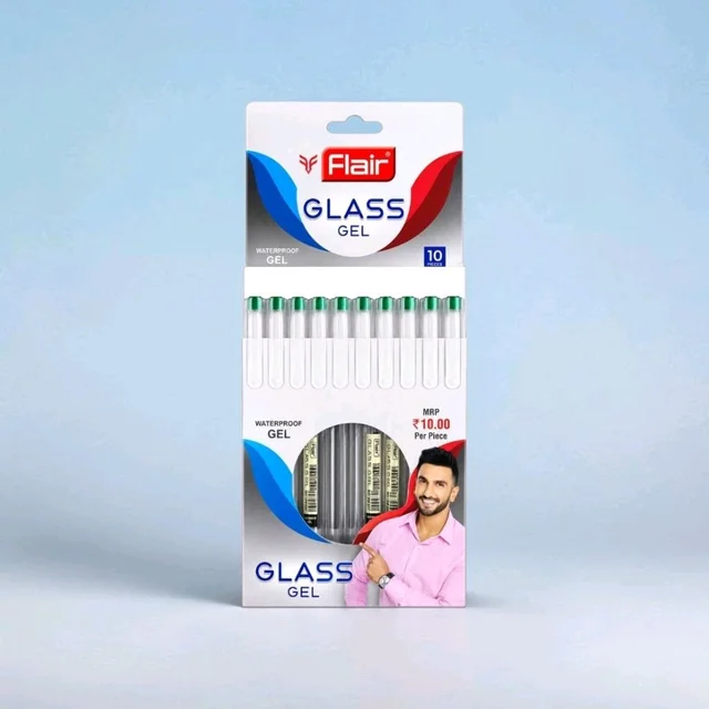 Flair Glass Gel Pen | Pack Of 10 Pens - Green