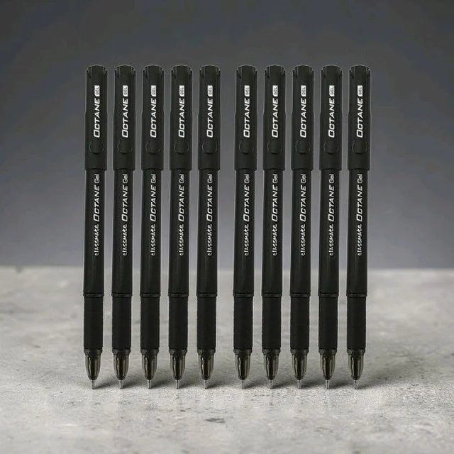 Classmate Octane Gel Pen | Pack Of 10 Pens - Black