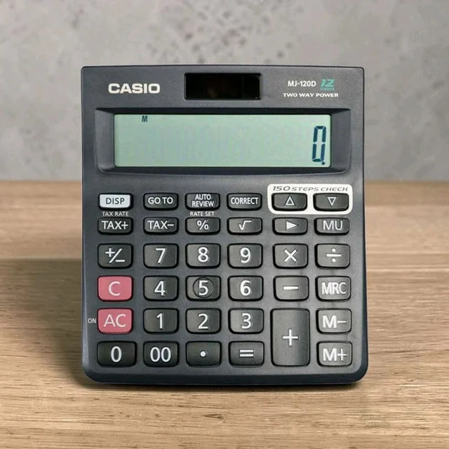 Casio MJ-120D Calculator | 150 Steps Check | 12 Digit | Two Way Power