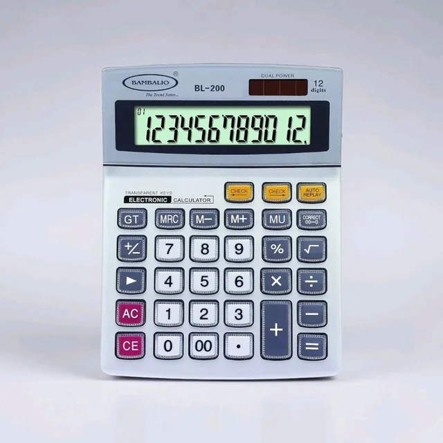 Bambalio BL-200 Calculator | 12 Digit | 112 Steps Check & Correct | Big Display