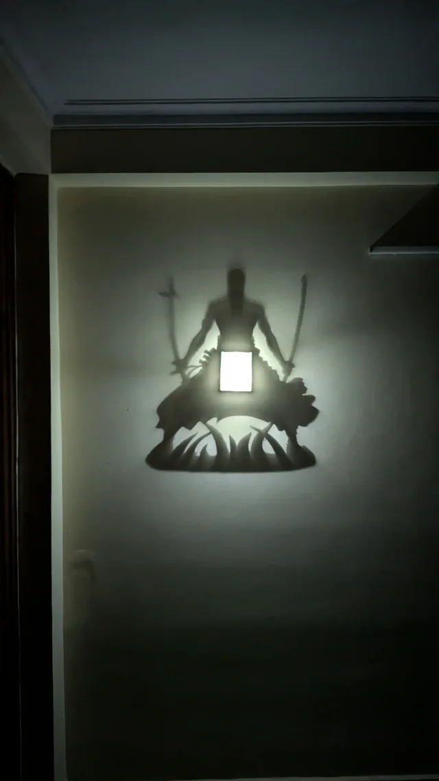 Roronoa Zoro 3D Shadow Lamp | One Piece Wall Light | 3Ddukan