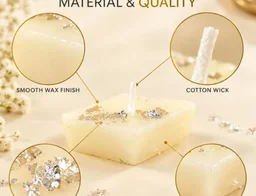 Kajukatri Design Wax Candles with Silver Foil for Diwali Pooja Decor (12Pc Set)