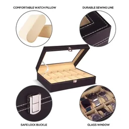 12 slot watch storage box - Black
