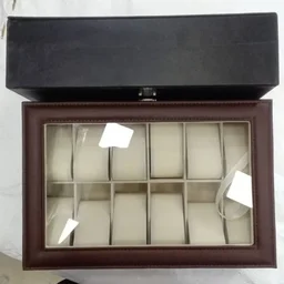 12 slot watch storage box - Black