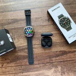 2-in-1 Smart Watch & Wireless Earbuds Combo - Black