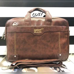 5 Zip Compartments, Office Laptop Bag For Men's - Dark Brown